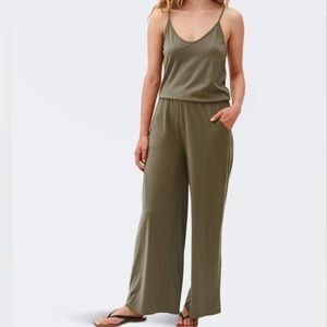 NWT Michael Stars Olive Green Kamryn Wide Leg Jumpsuit L